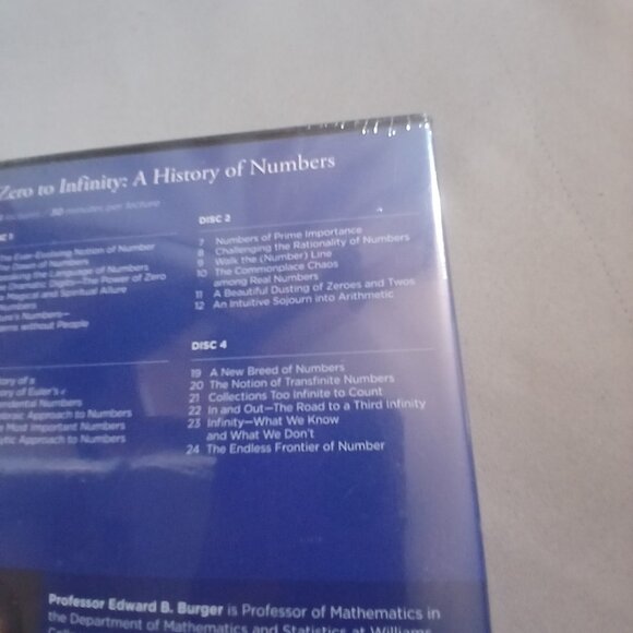 Zero to Infinity : A History of Numbers by Edward B. Burger DVD Course Book NEW - Picture 5 of 7